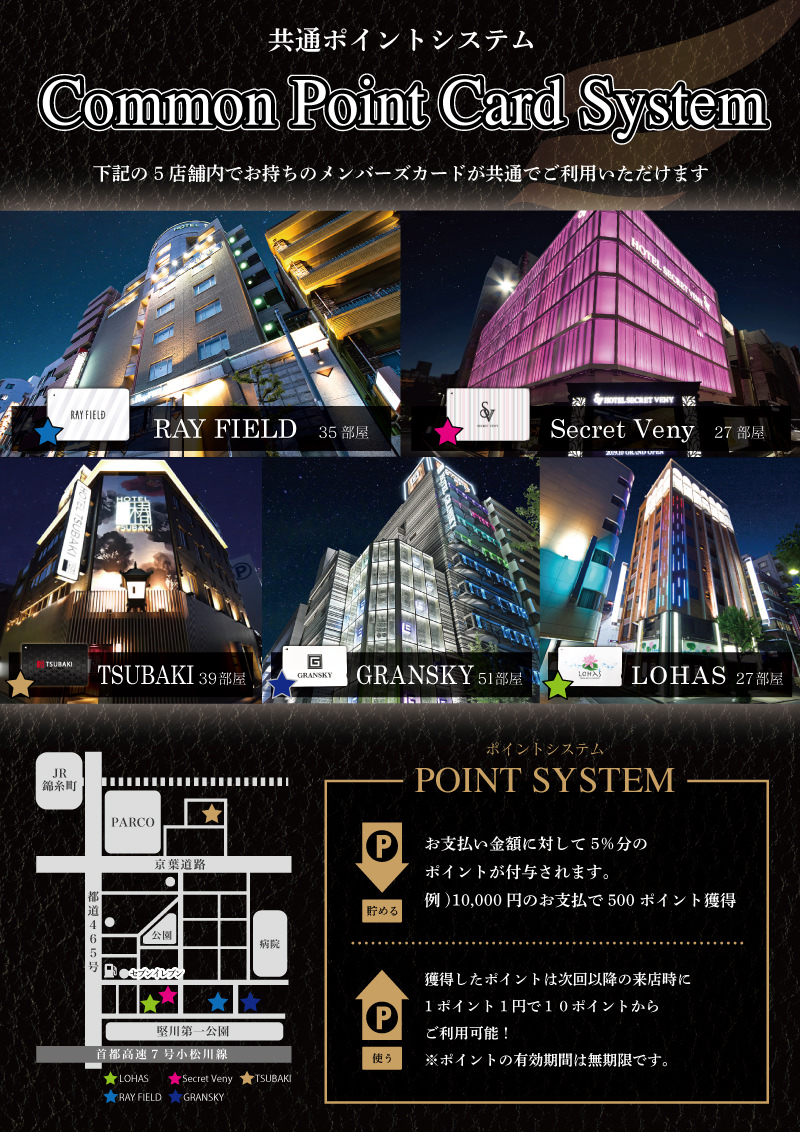 錦糸町5店舗共通ポイントシステム